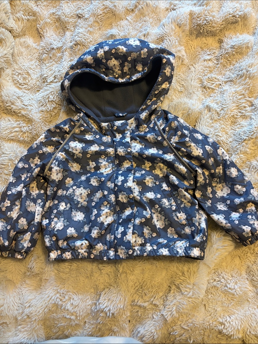 Girls' Navy Floral Hooded baby Gap Jacket